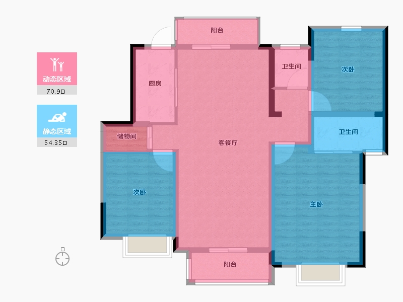 河南省-郑州市-轩辕湖壹号-113.01-户型库-动静分区