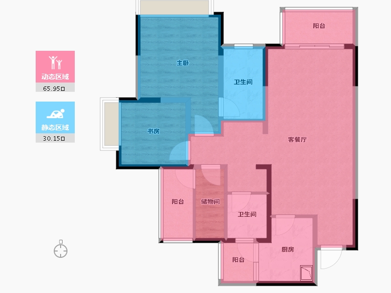 四川省-泸州市-航发.翰林郡-86.00-户型库-动静分区