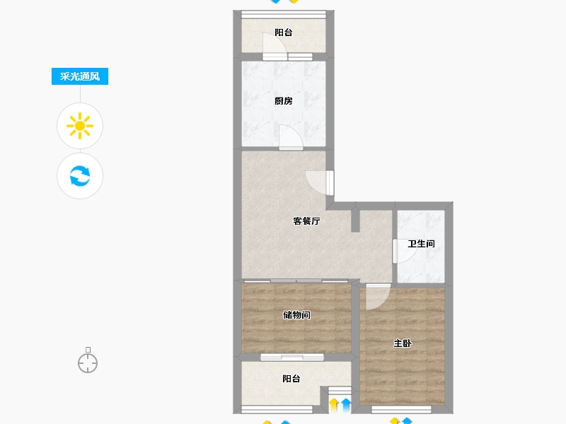 北京-北京市-名佳花园三区-53.98-户型库-采光通风