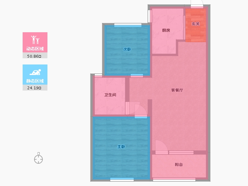 山东省-青岛市-海尔产城创衡山学府-66.40-户型库-动静分区