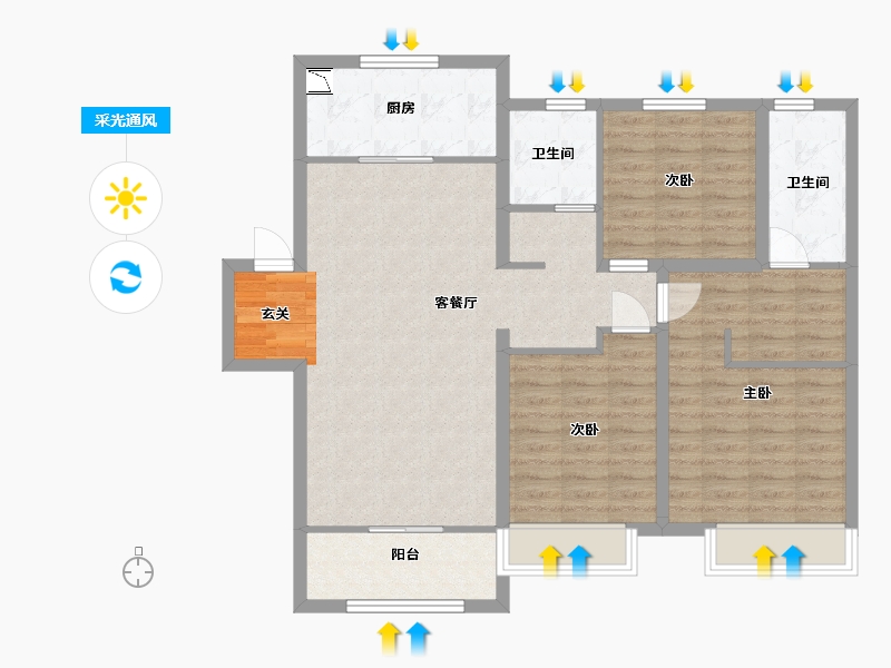 山东省-青岛市-中建锦绣天地-102.40-户型库-采光通风