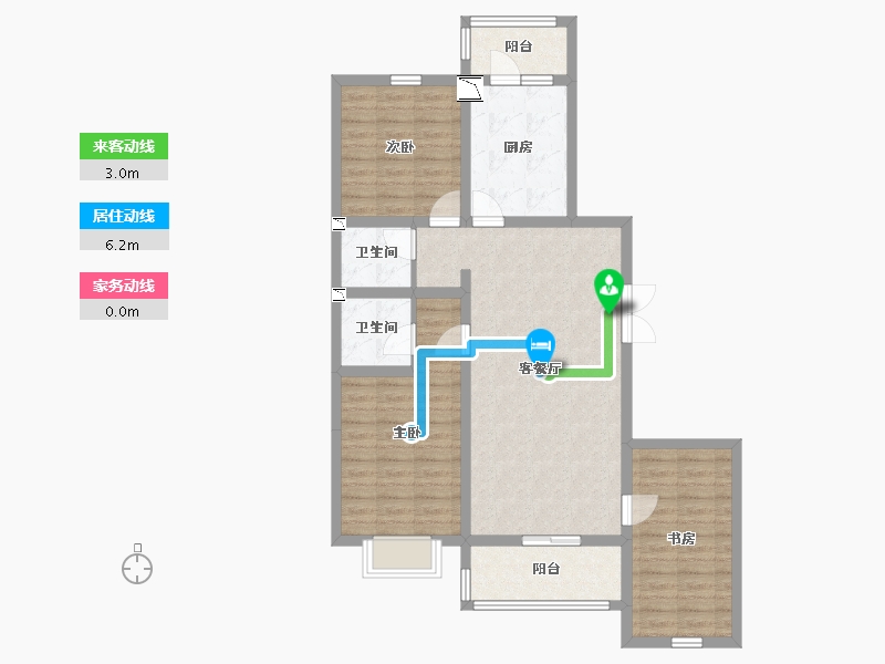 陕西省-榆林市-新华小区-94.16-户型库-动静线