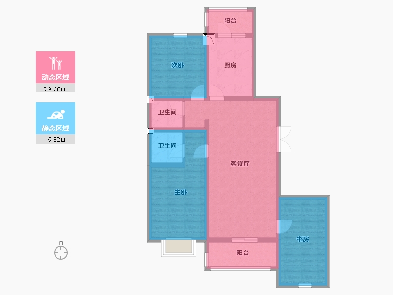 陕西省-榆林市-新华小区-94.16-户型库-动静分区