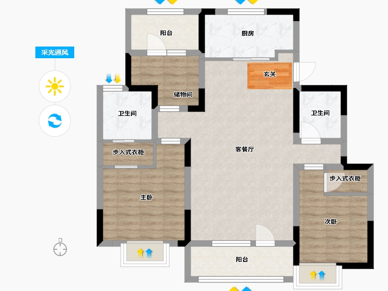 山东省-青岛市-未来星城-88.00-户型库-采光通风