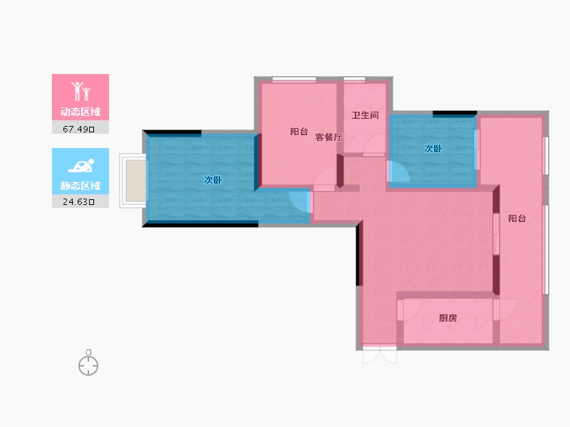 陕西省-西安市-世纪锦绣-81.00-户型库-动静分区