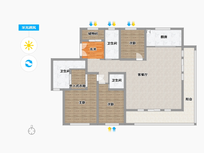 山东省-青岛市-绿地凤栖澜�h-151.11-户型库-采光通风