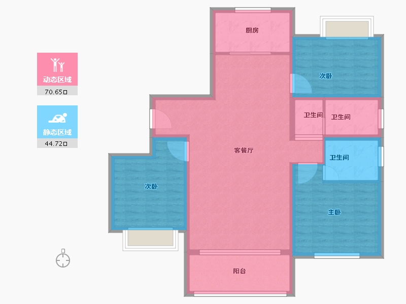 河南省-信阳市-金诚・东方花园-103.64-户型库-动静分区