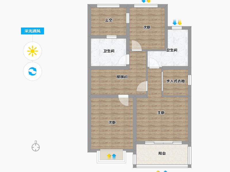 安徽省-淮北市-滨湖新城二期-78.09-户型库-采光通风