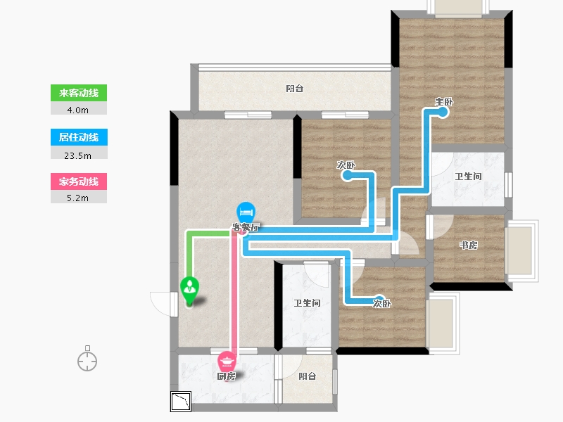 重庆-重庆市-龙湖春江天境-91.42-户型库-动静线