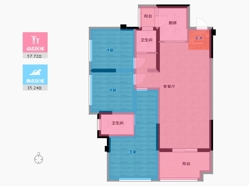 四川省-宜宾市-正黄・翡翠堂-81.71-户型库-动静分区