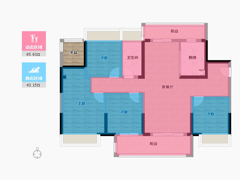 广东省-汕头市-博翠府-99.76-户型库-动静分区