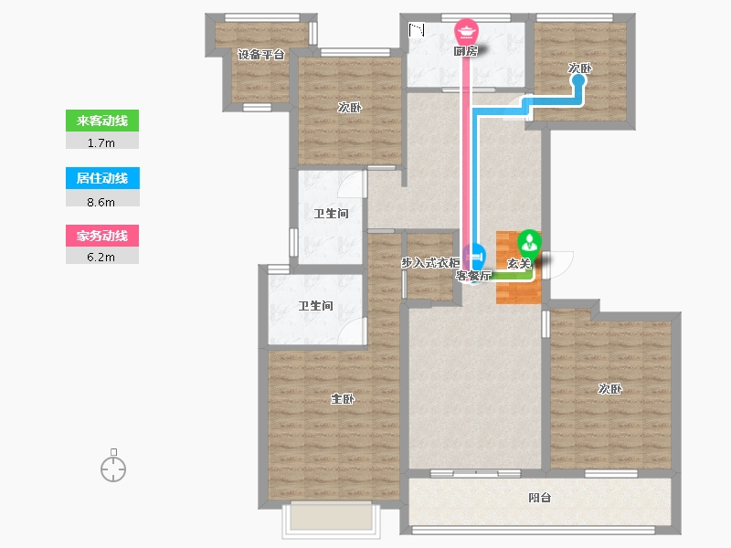 江苏省-南通市-滨江曙光之星-126.40-户型库-动静线