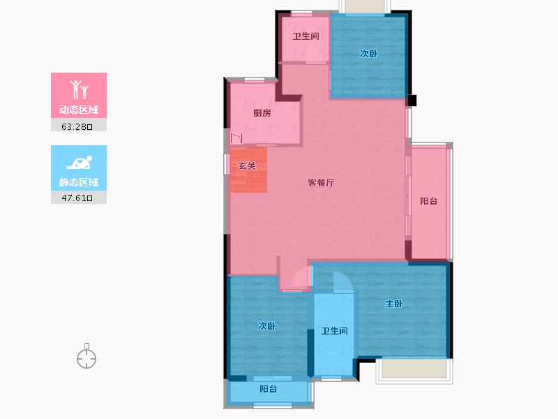 江苏省-南通市-中南・湖光映月-100.00-户型库-动静分区