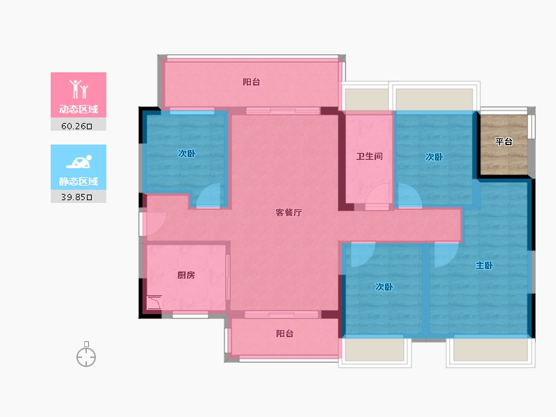 广东省-汕头市-博翠府-91.81-户型库-动静分区