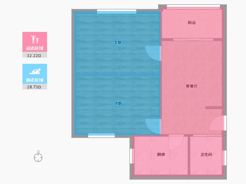 湖北省-武汉市-红光小区-55.44-户型库-动静分区