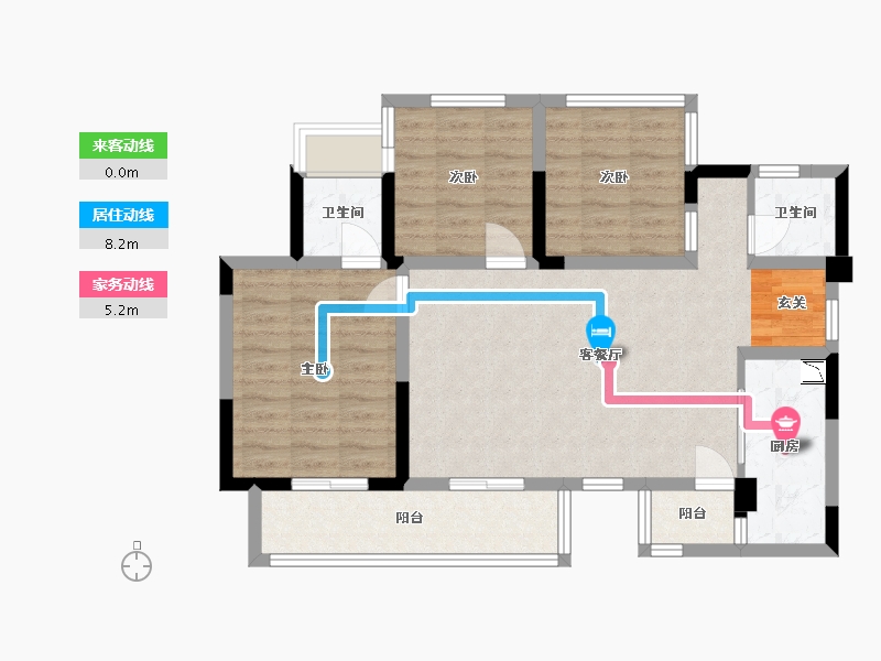 四川省-宜宾市-正黄・翡翠堂-83.37-户型库-动静线