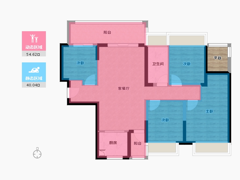 广东省-汕头市-博翠府-86.59-户型库-动静分区