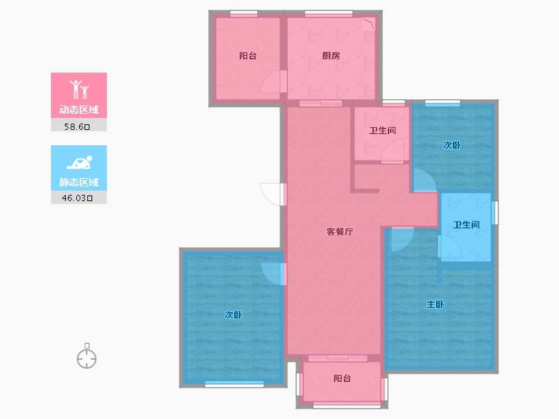 山西省-临汾市-欧尚国际-93.25-户型库-动静分区