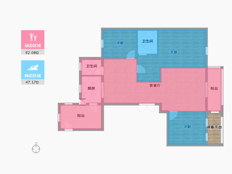 浙江省-温州市-永嘉县瓯北镇星城嘉苑-102.48-户型库-动静分区