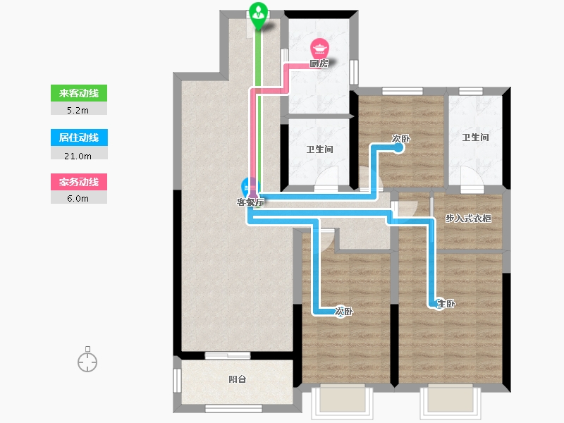 江苏省-无锡市-融创兰园-91.00-户型库-动静线