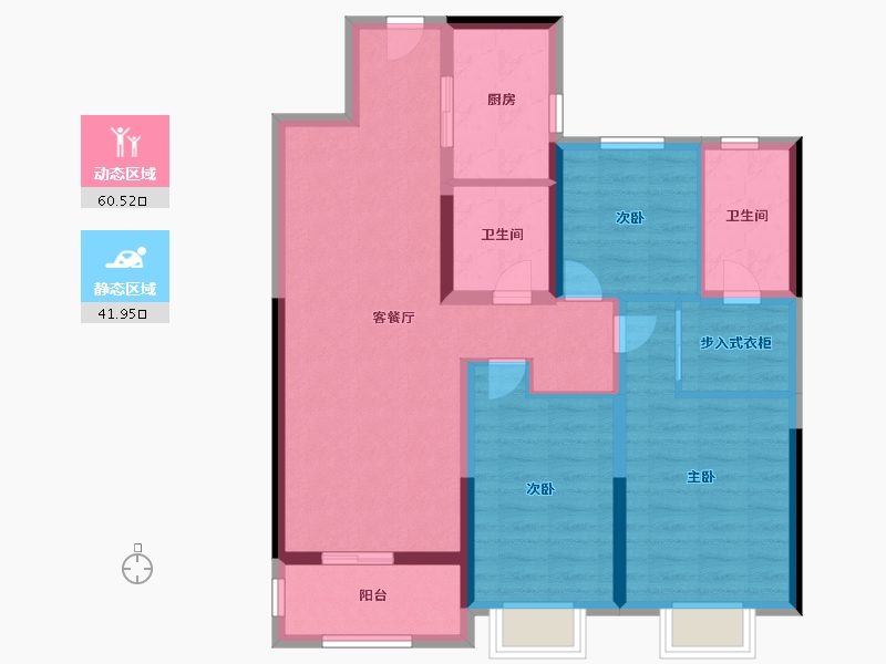 江苏省-无锡市-融创兰园-91.00-户型库-动静分区