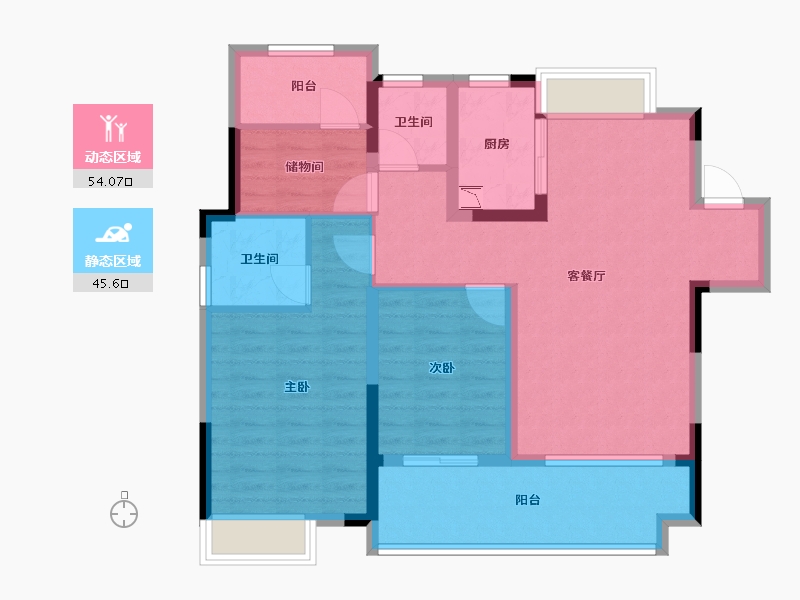 安徽省-滁州市-中丞 明湖原著-88.80-户型库-动静分区