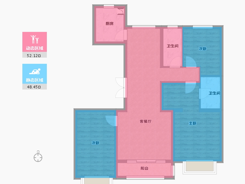 河北省-张家口市-中国铁建・西山国际城-89.11-户型库-动静分区