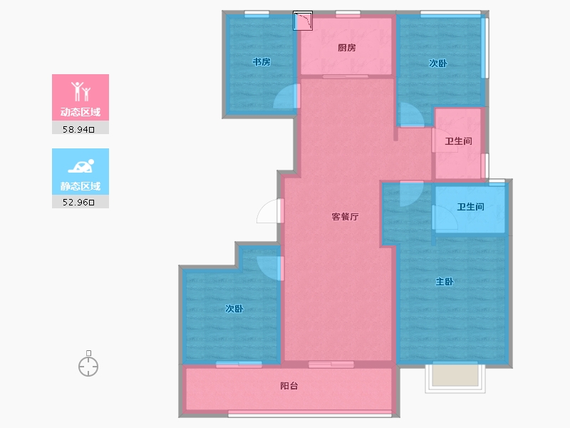 浙江省-宁波市-保利天悦-100.00-户型库-动静分区