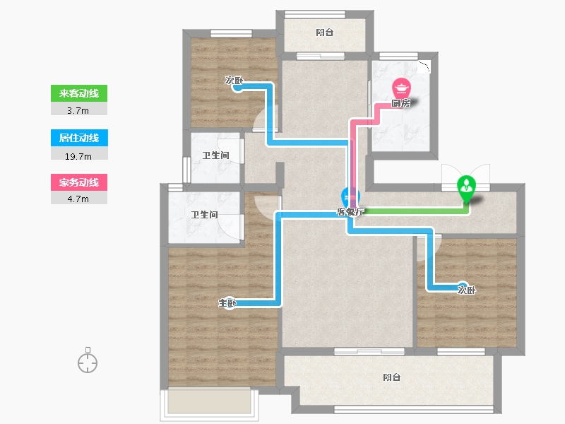 安徽省-滁州市-蓝城明光诚园-97.32-户型库-动静线