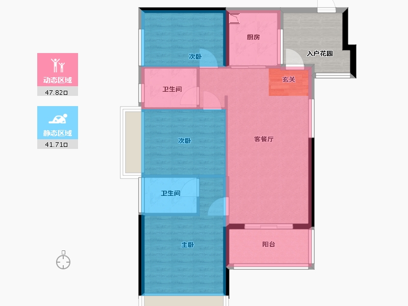 广东省-佛山市-保利和悦滨江-88.14-户型库-动静分区