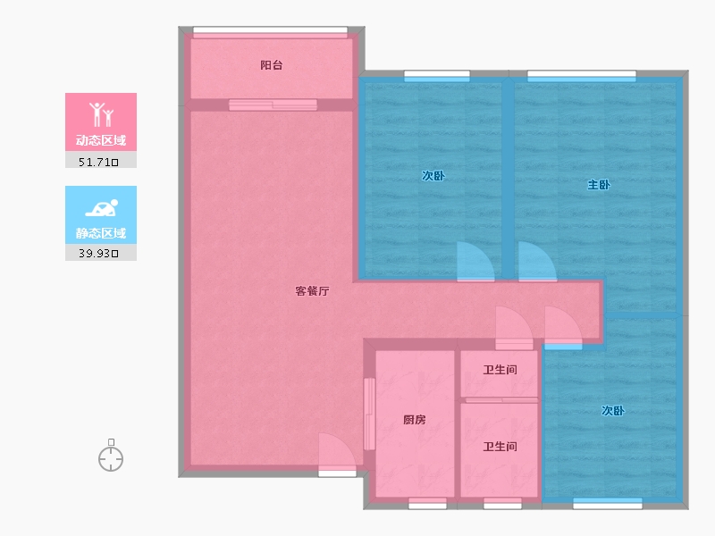 安徽省-滁州市-旭日中辰一品-82.27-户型库-动静分区