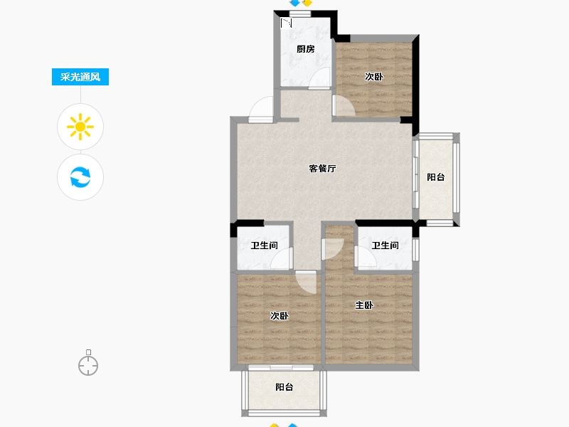 福建省-福州市-宏发御榕府-79.09-户型库-采光通风