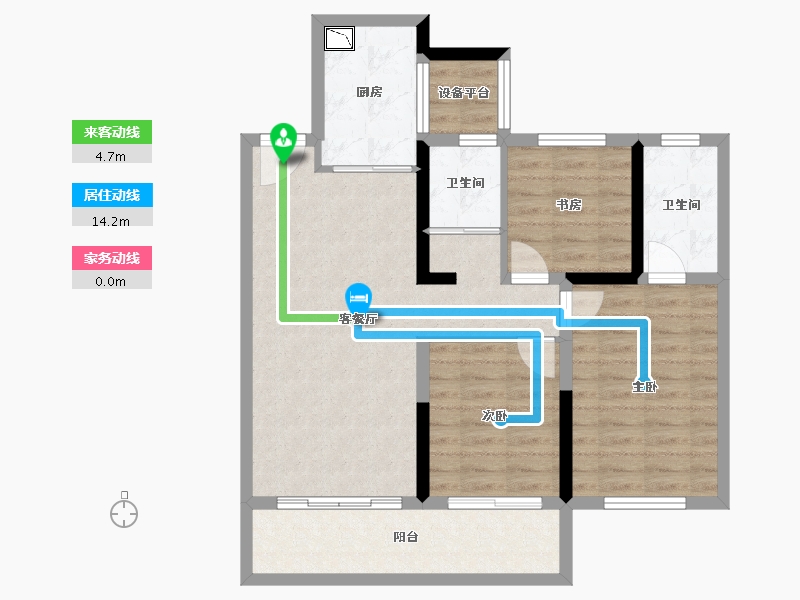 湖南省-长沙市-万境潇湘-84.29-户型库-动静线