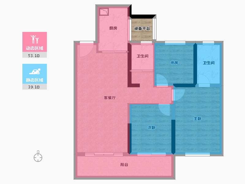 湖南省-长沙市-万境潇湘-84.29-户型库-动静分区