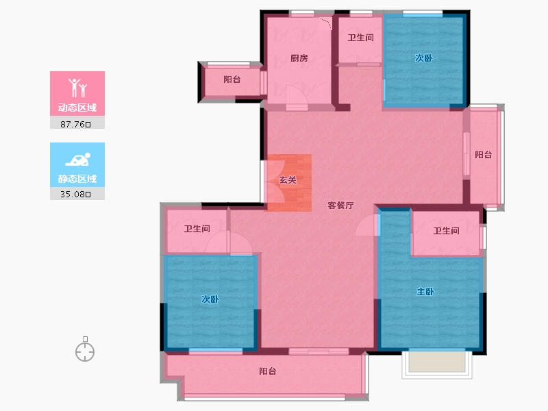 陕西省-西安市-沣水云间-109.21-户型库-动静分区