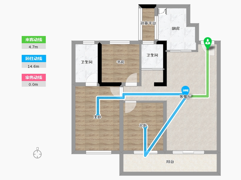 湖南省-长沙市-万境潇湘-83.61-户型库-动静线