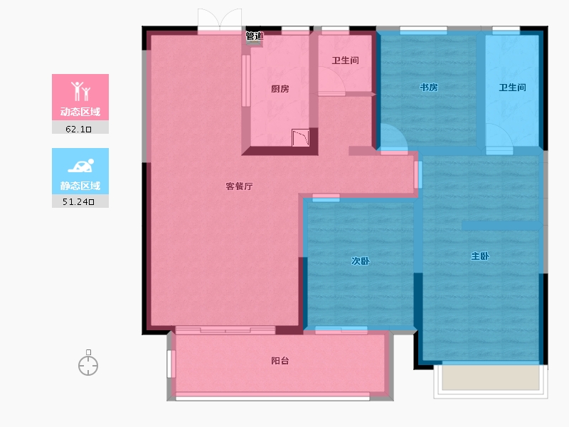 河南省-驻马店市-建业尊府-100.42-户型库-动静分区