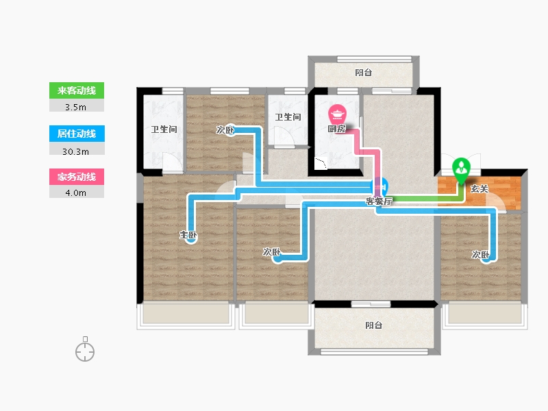 青海省-西宁市-碧桂园凤凰城-108.91-户型库-动静线