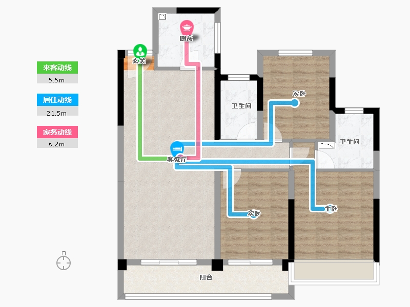 浙江省-温州市-旭信雍华园-94.00-户型库-动静线