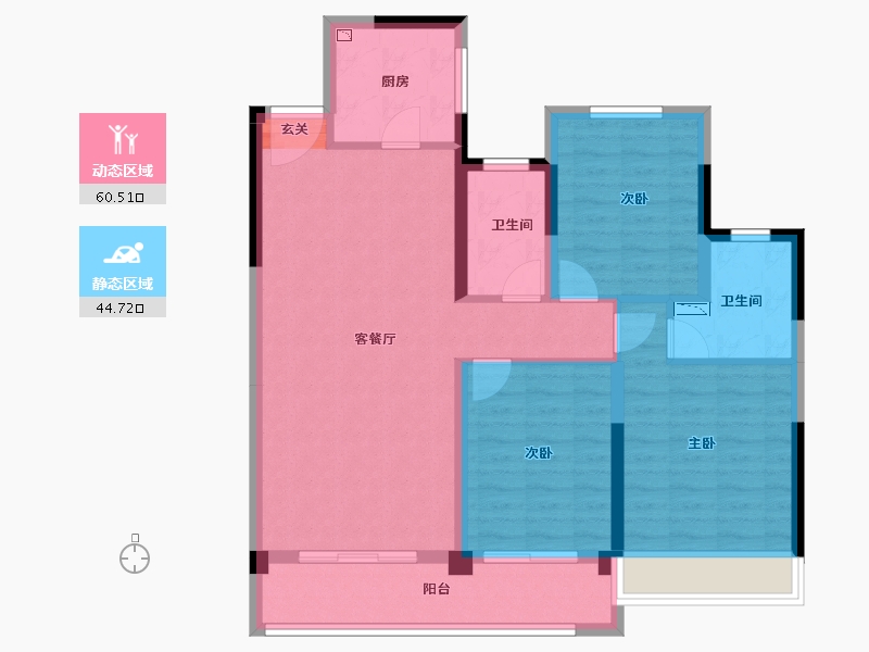 浙江省-温州市-旭信雍华园-94.00-户型库-动静分区