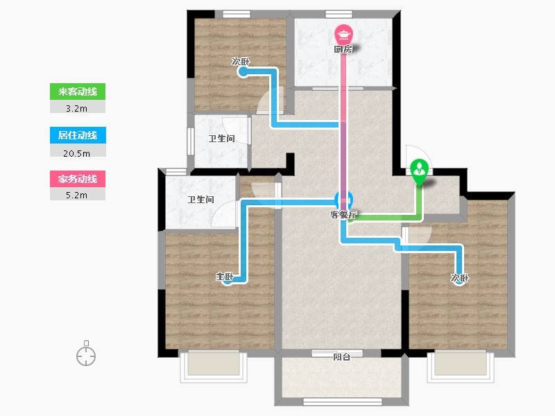 山东省-聊城市-学府艺境-95.00-户型库-动静线