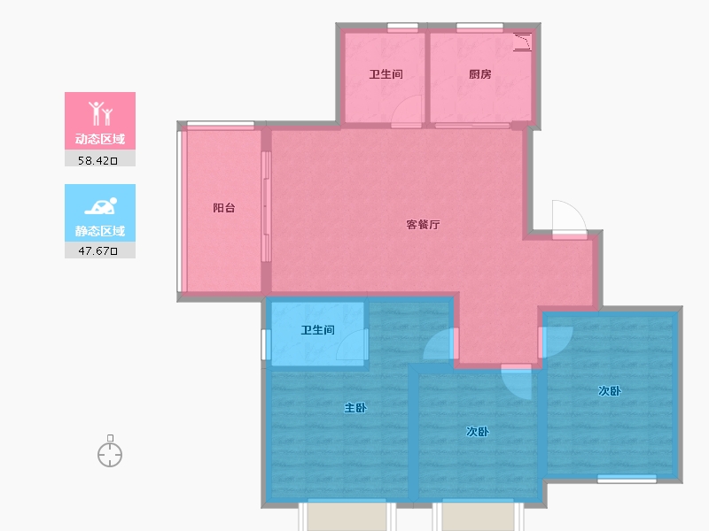 河南省-鹤壁市-银基王府-95.10-户型库-动静分区