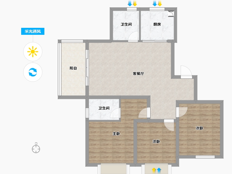 河南省-鹤壁市-银基王府-95.10-户型库-采光通风