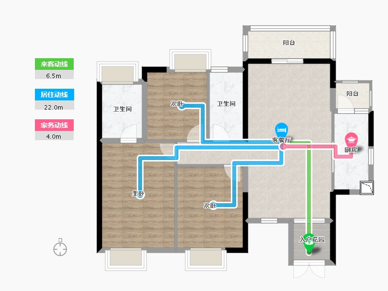 湖南省-湘潭市-白石古莲城兰亭苑-100.30-户型库-动静线