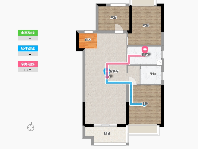 江苏省-扬州市-碧桂园陵江府-78.40-户型库-动静线