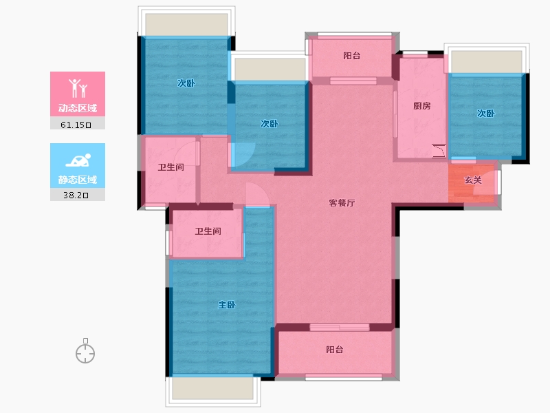 广东省-惠州市-海伦堡・海伦逸居-88.07-户型库-动静分区