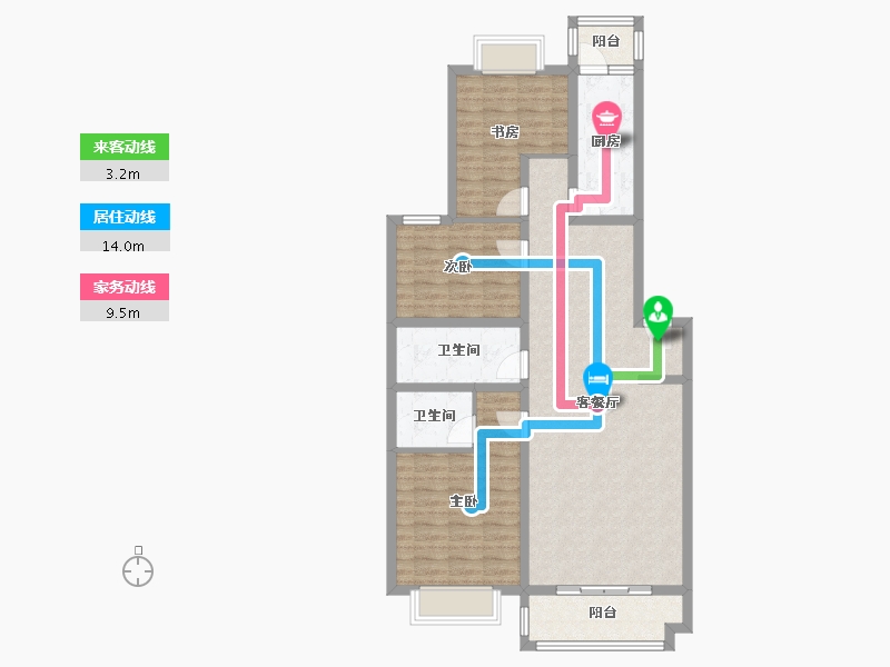 北京-北京市-北店嘉园-99.91-户型库-动静线