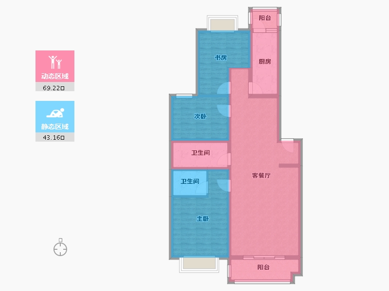 北京-北京市-北店嘉园-99.91-户型库-动静分区