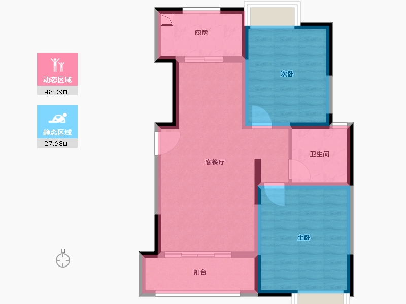 江苏省-苏州市-溪香米兰-67.71-户型库-动静分区