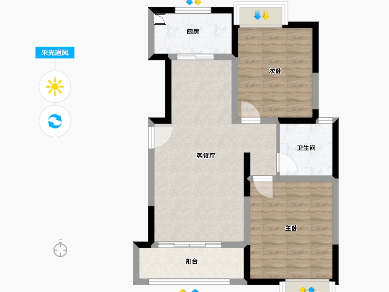 江苏省-苏州市-溪香米兰-67.71-户型库-采光通风